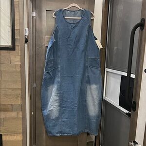 Blue Denim Sleeveless Dress